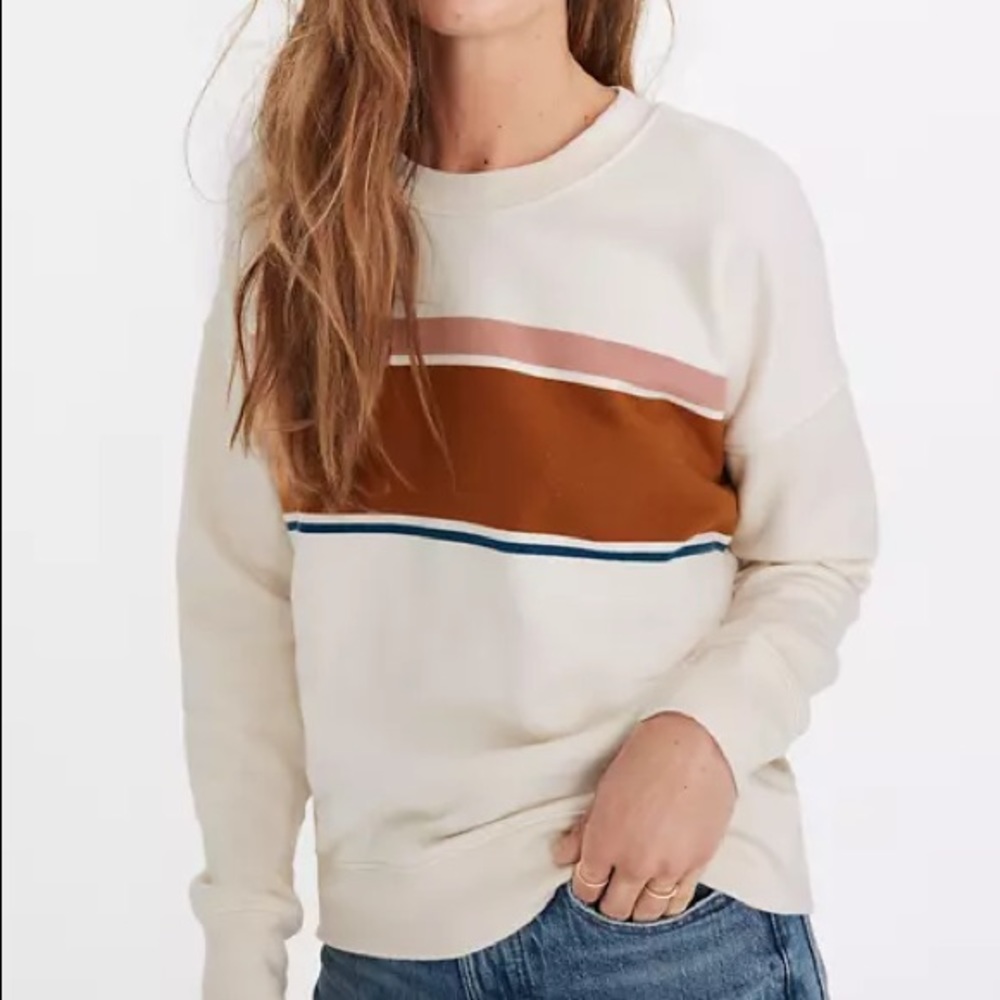 Madewell (Re)sourced Cotton Mainstay Sweatshirt in Kimball Stripe